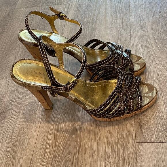 Coach Womens Stilettos Heels Sandals Size 6 Designer High End Luxury Elegant - Picture 4 of 9